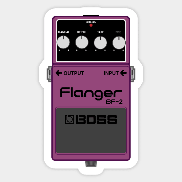 Boss BF-2 Flanger Guitar Effect Pedal Sticker by conform